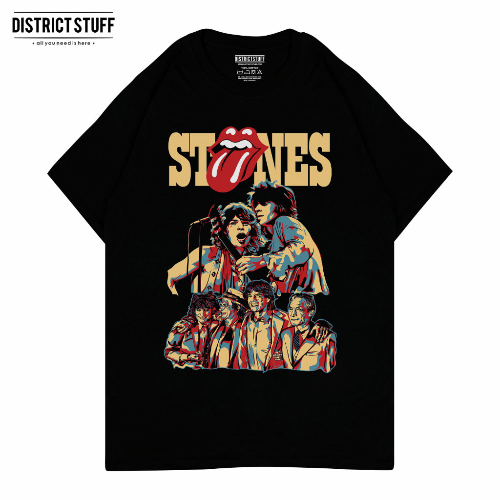 Kaos Band Rolling Stone Stones Tshirt Vintage Pria Wanita