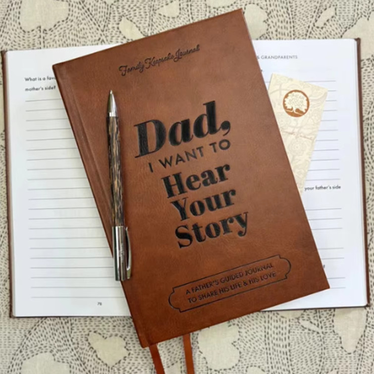 

BOKME Buku Jurnal Leather Journal Personalized Father Guided Notebook - BK3