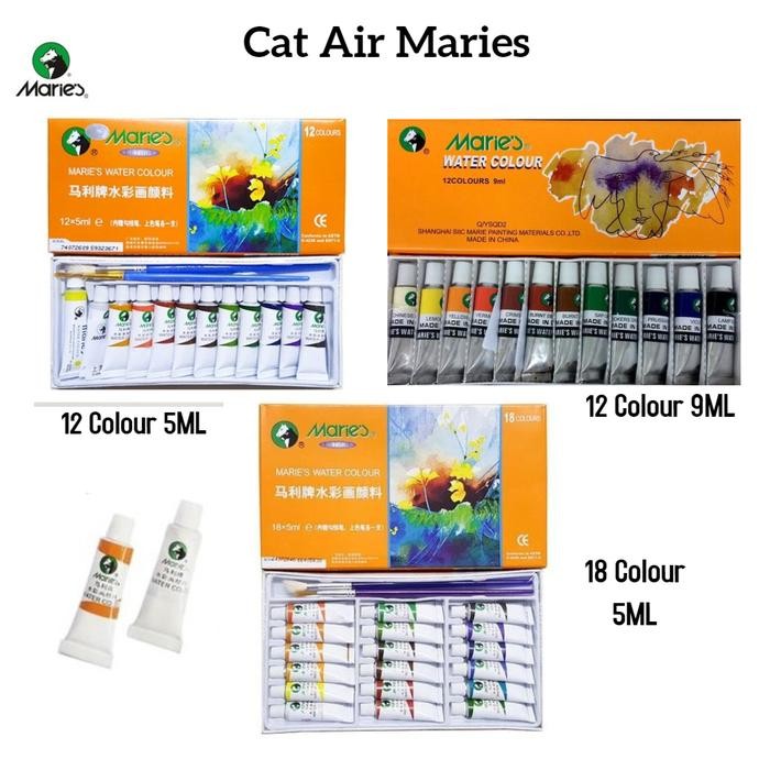 

TERLARIS! Cat Air / Watercolour Maries 18 Warna E-1327 5m - Alat Tulis Senang Stationery