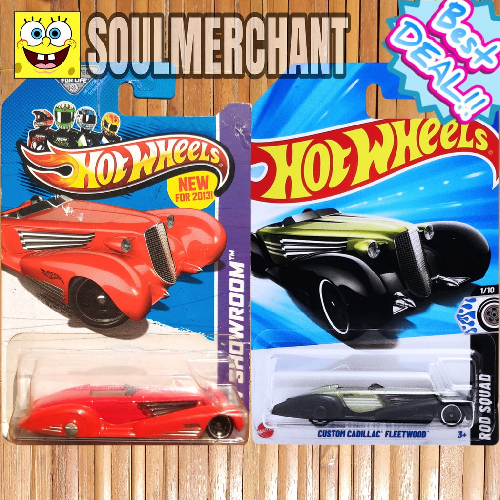 HOTWHEELS CUSTOM CADILLAC FLEETWOOD HIJAU MERAH CLASSIC CAR