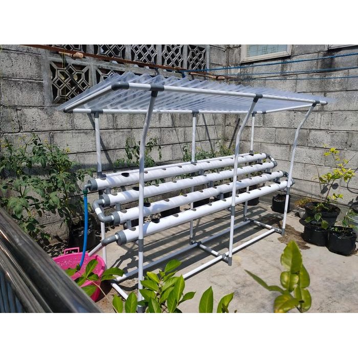 MURATAP Paket instalasi Hidroponik Pajang 2 meter -  Atap Fiber - DFT, 2 inc