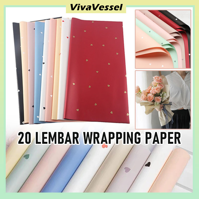 

20 Lembar Love Pattern Paper/Kertas Buket Bunga Florist Flower Wrapping Paper/ Wrapping Paper