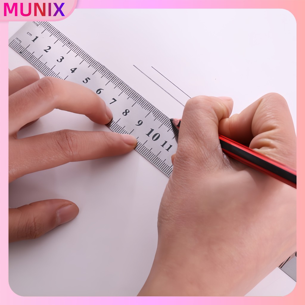 

Penggaris Stainless Steel 30cm-Tebal 0.5mm-Alat Ukur Kantor Presisi COD/Ready