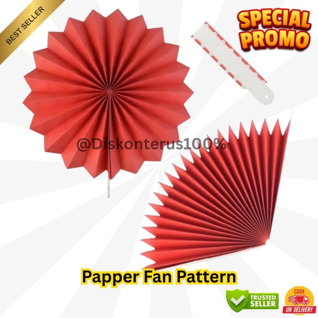 (1 Set Isi 6) Paper Fan TERMURAH !!! Paper Fan Merah Putih HUT RI