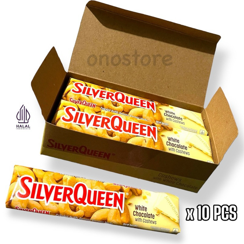 

New 1 Box Cokelat Silverqueen White Chocolate 55 gram (10 pcs)Premium