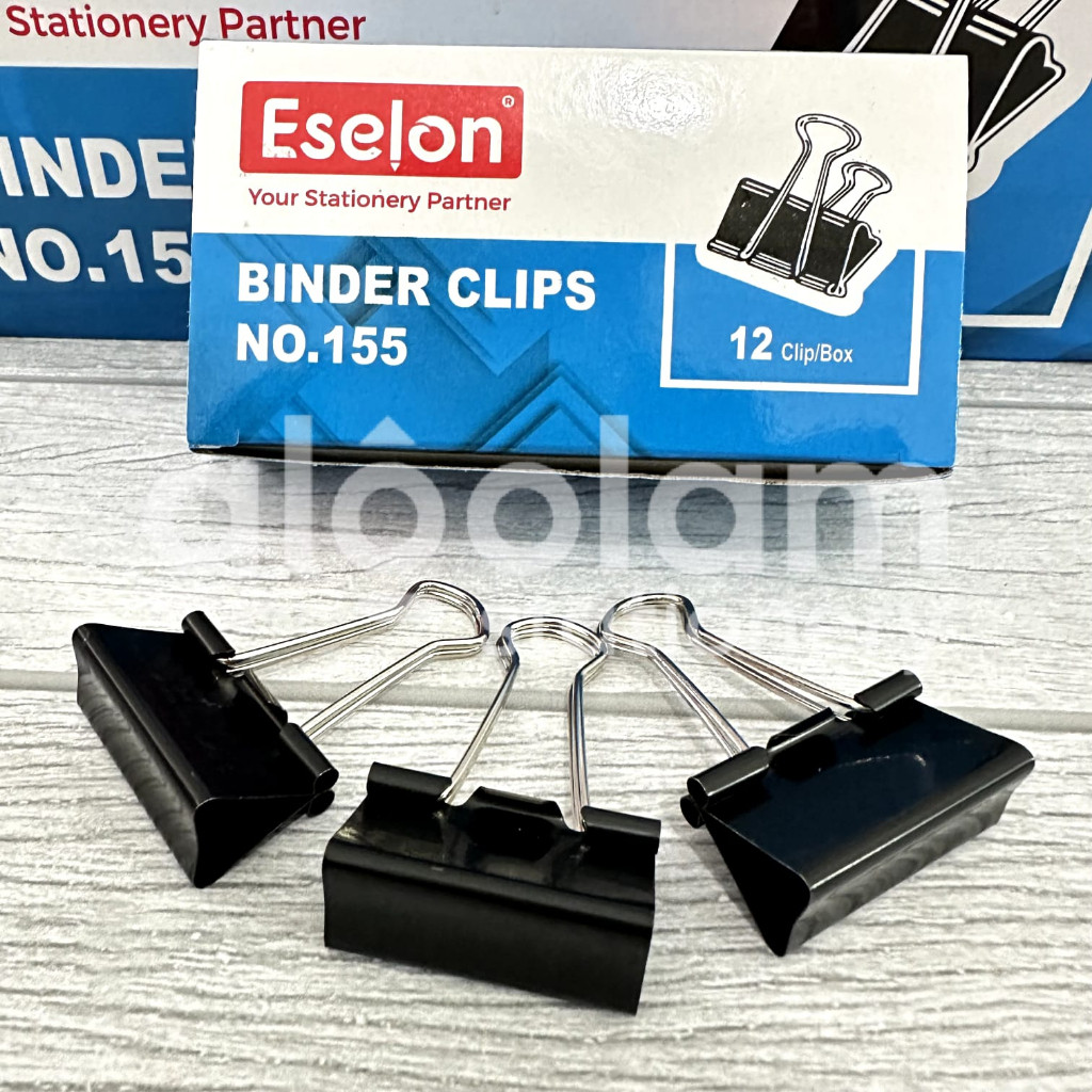 

SELUSIN ( 12 PCS ) Binder Clip No. 155 Penjepit Kertas Hitam No. 155