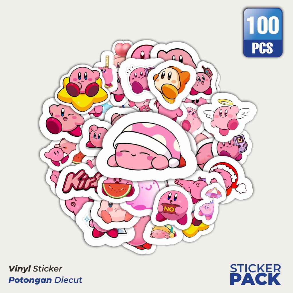 

Stiker Vinyl Stiker Karakter Kirby V3 Waterproof Aesthetic- Untuk Laptop, Motor, dan Helm - Paper Stationery Pack