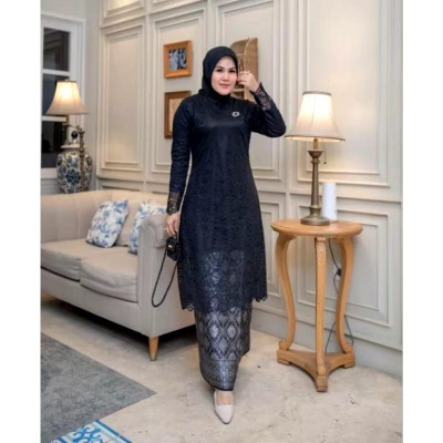 Kebaya Tunik Brokat Rok Songket / Kebaya Brokat Modern / Tunik Brokat Ibu besan