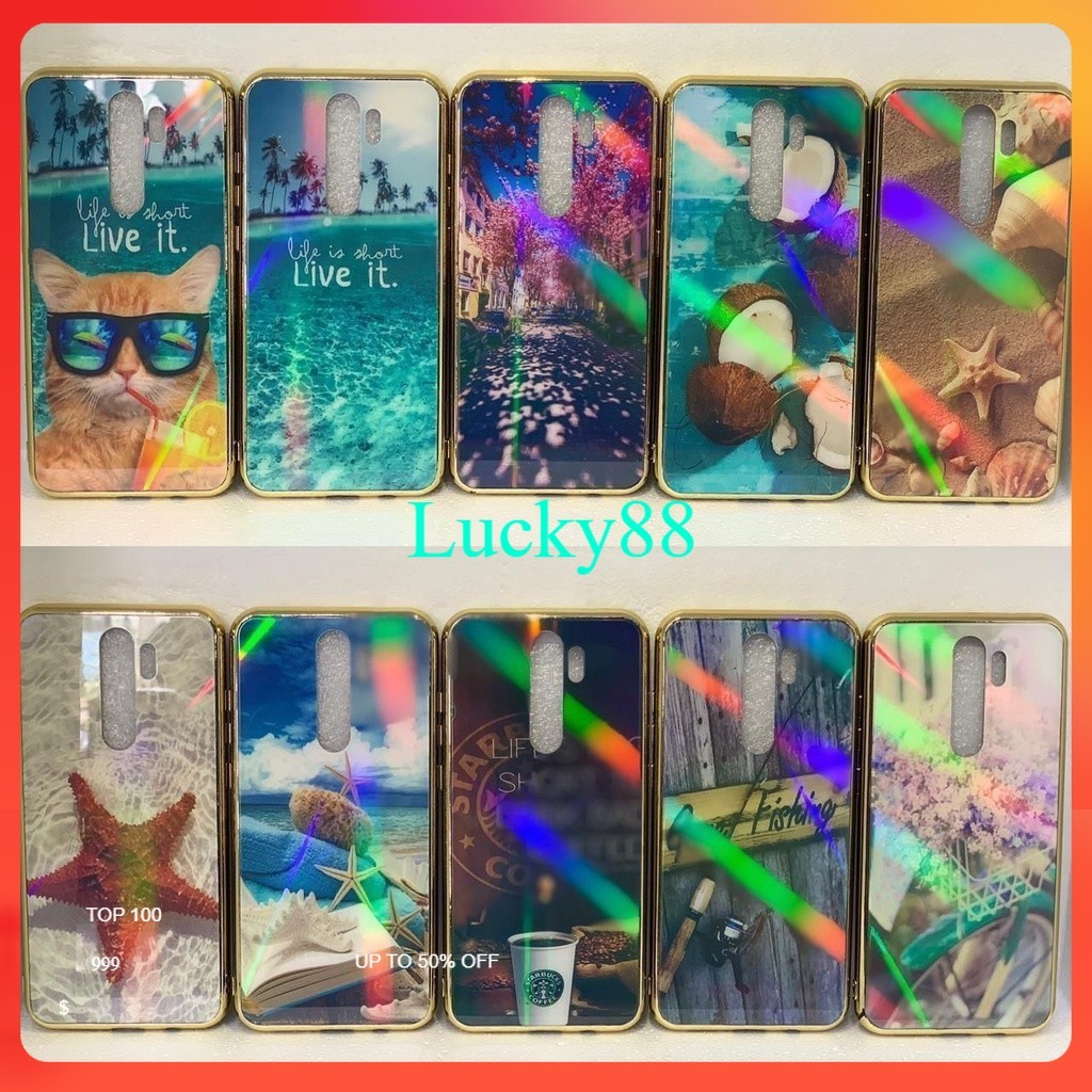 [ FD_ACC ] [ Oppo A1K / A3S / A7 / A39 / A52 / A57 / A92 ] CASE KACA RAINBOW / CASING KACA BERKILAU 
