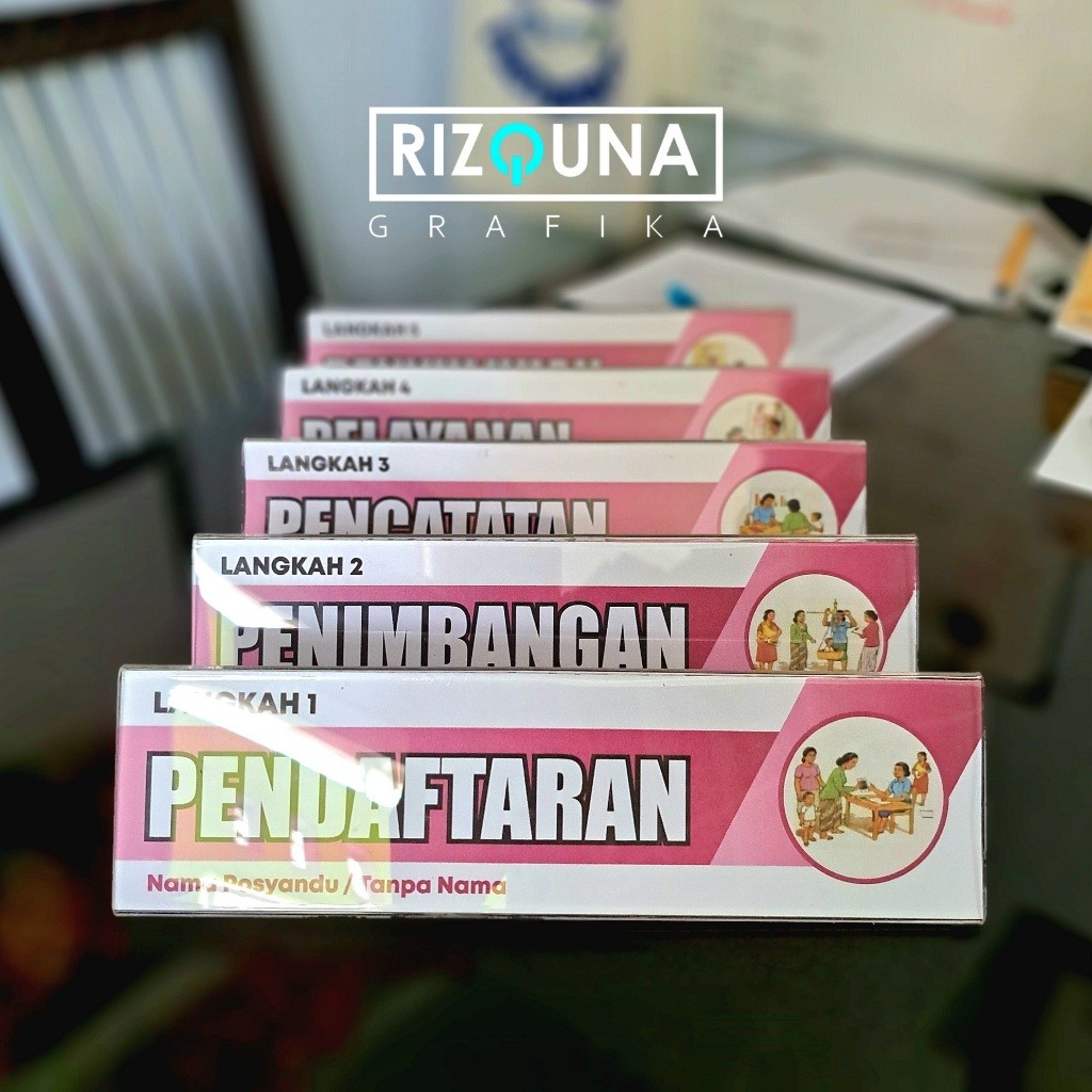 

Paket Akrilik 5 Meja/Langkah Posyandu ILP BERKWALITAS (Custom Warna dan Nama Posyandu)CO