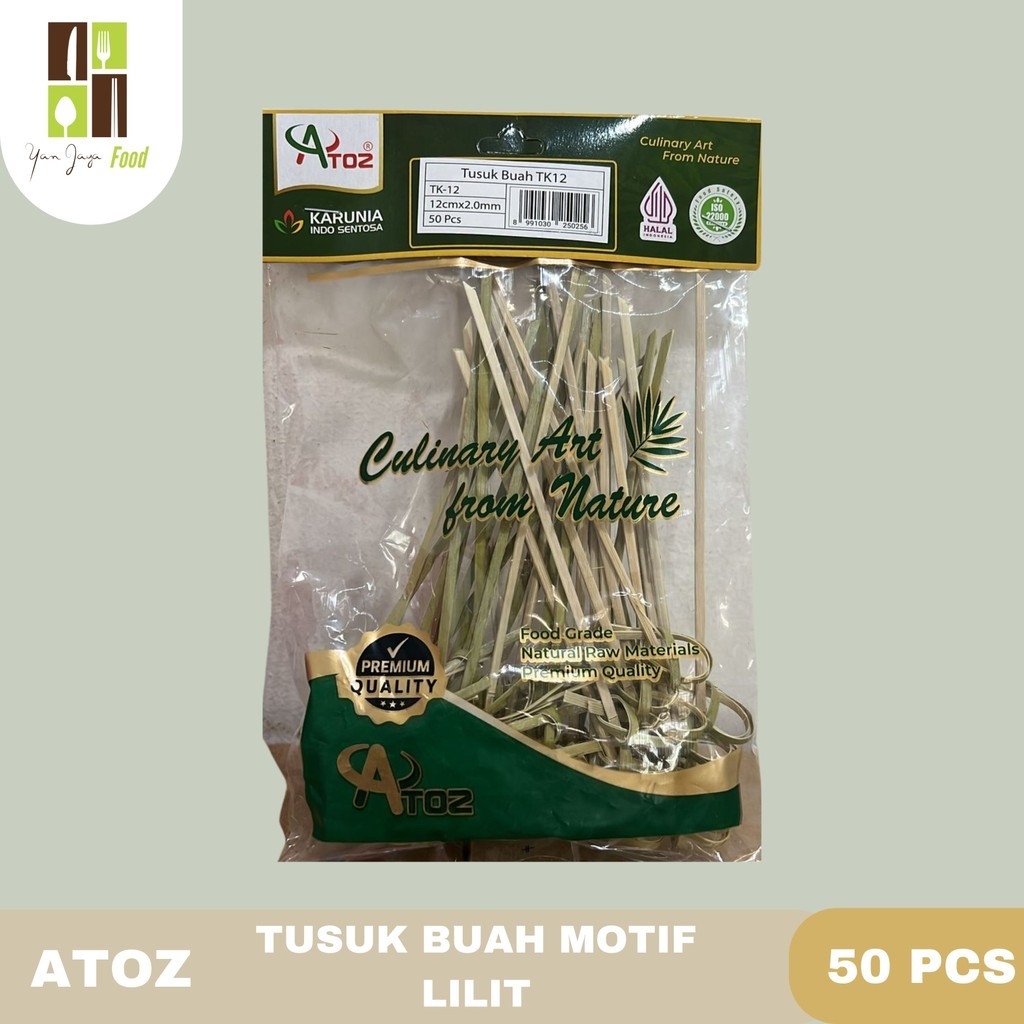 

Tusuk Buah / Tusuk Cocktail / Tusuk Bambu / Bentuk Lilit / Bentuk Pita 50 Pcs