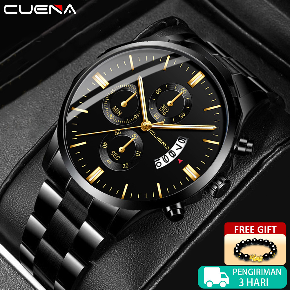RANUWI CUENA Jam Tangan Pria Murah Keren Original Anti Air Tipis Jam Cowok Dewasa