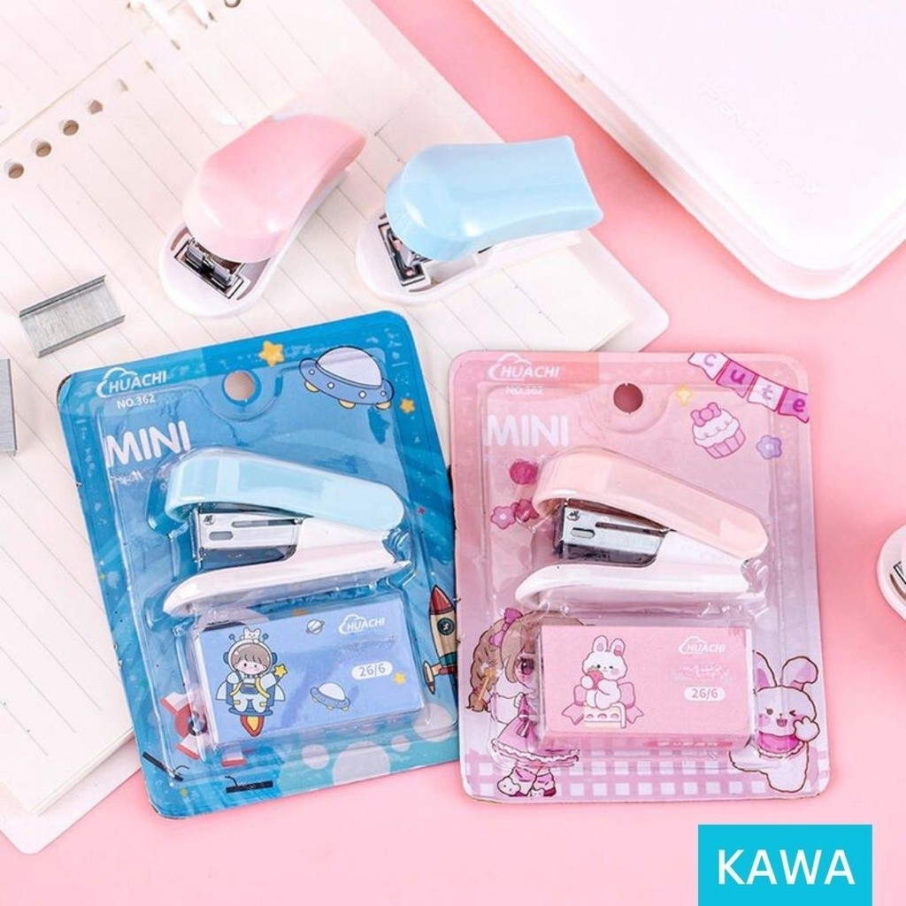 

KAWA Staples Mini Lucu Stapler Set Free Isi Karakter Cute Character Steples Aesthetic Estetik MO