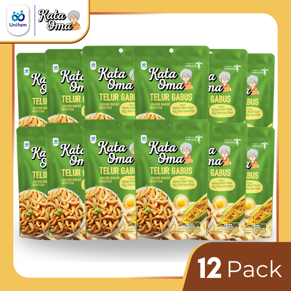 

Paket Isi 12 Kata Oma Telur Gabus Rasa Jagung Bakar Mentega 50 Gr