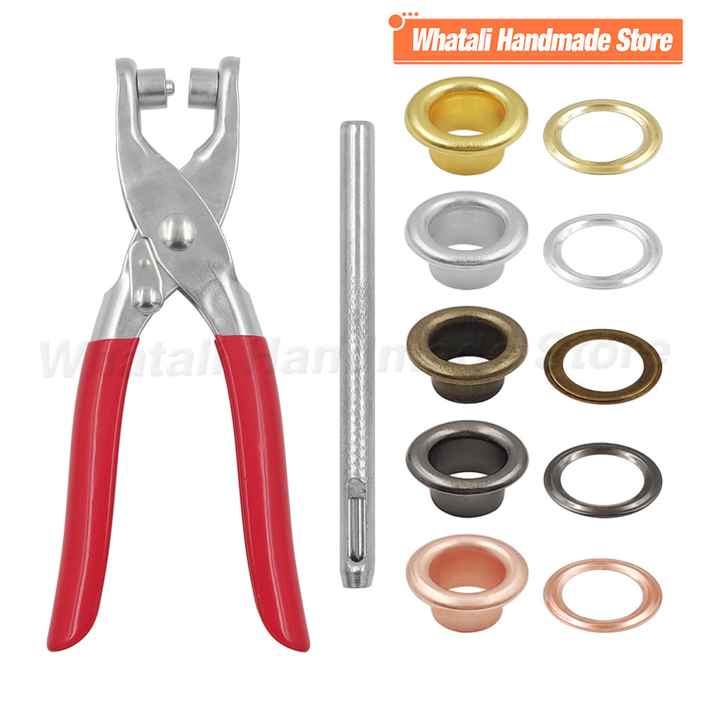 

1 Set Grommet Eyelet Plier Set, Eyelet Hole Punch Pliers Kit With 100sets 4mm Metal Eyelets, Grommet Tool Kit For Leather Craft