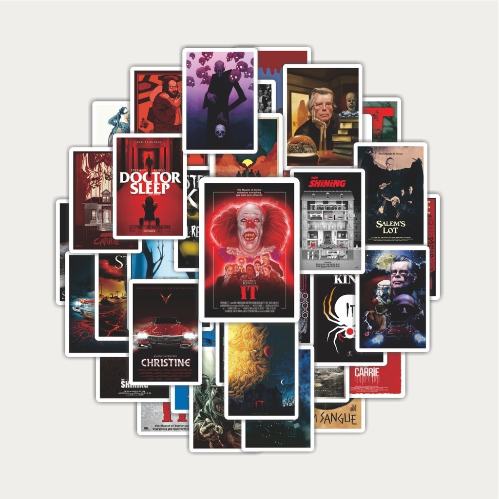

Sticker Pack Stiker Poster Film/Novel Karya Stephen King | Sticker TUMBLR | Stiker LAPTOP KOPER HELM