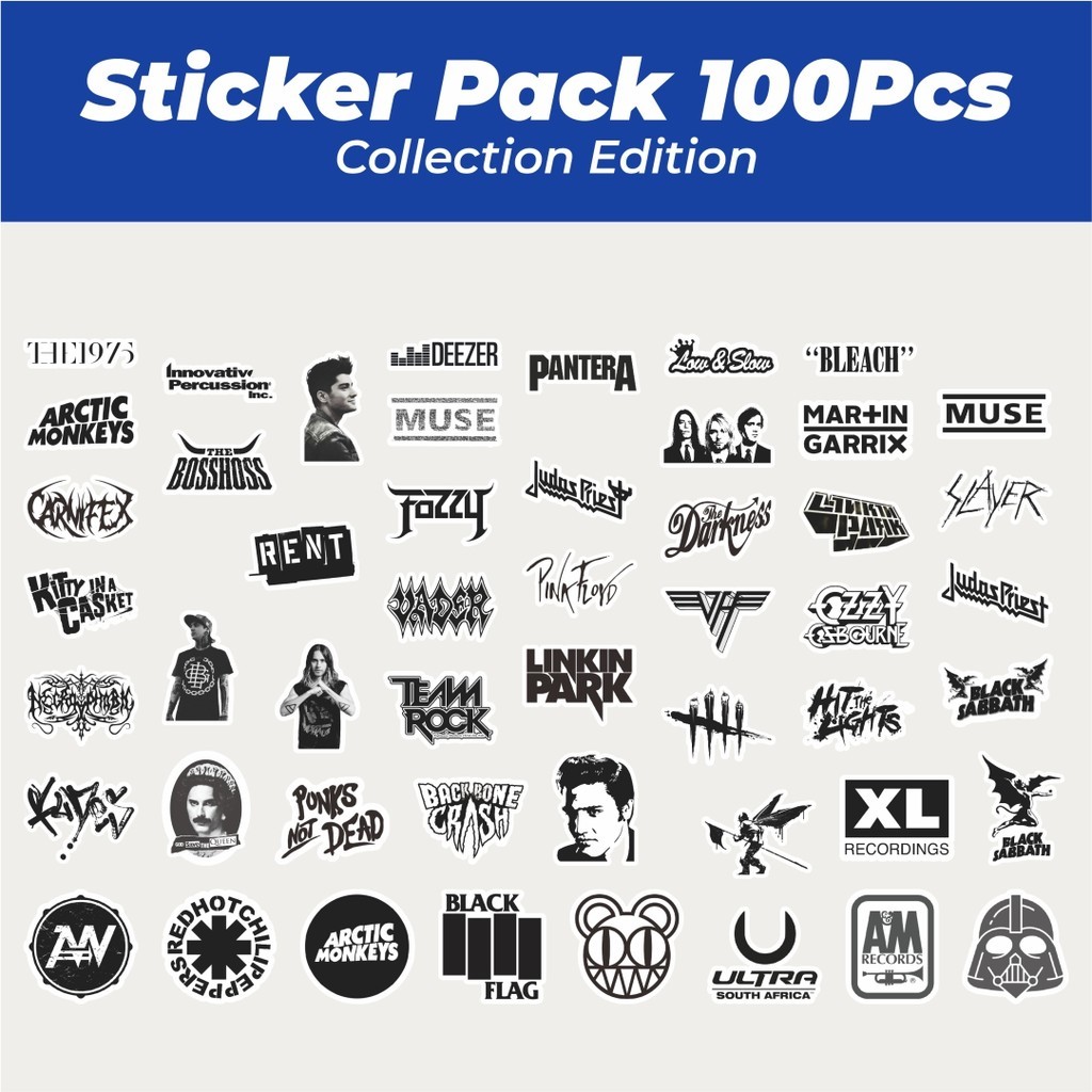 

Hot Stiker Random Logo Band Black & White Versi 2 Lucu Anti Air Stikers Berperekat Waterproof Sticker Decal Buat Motor Helm Buku Journal Koper Casing HP Laptop Botol Minum