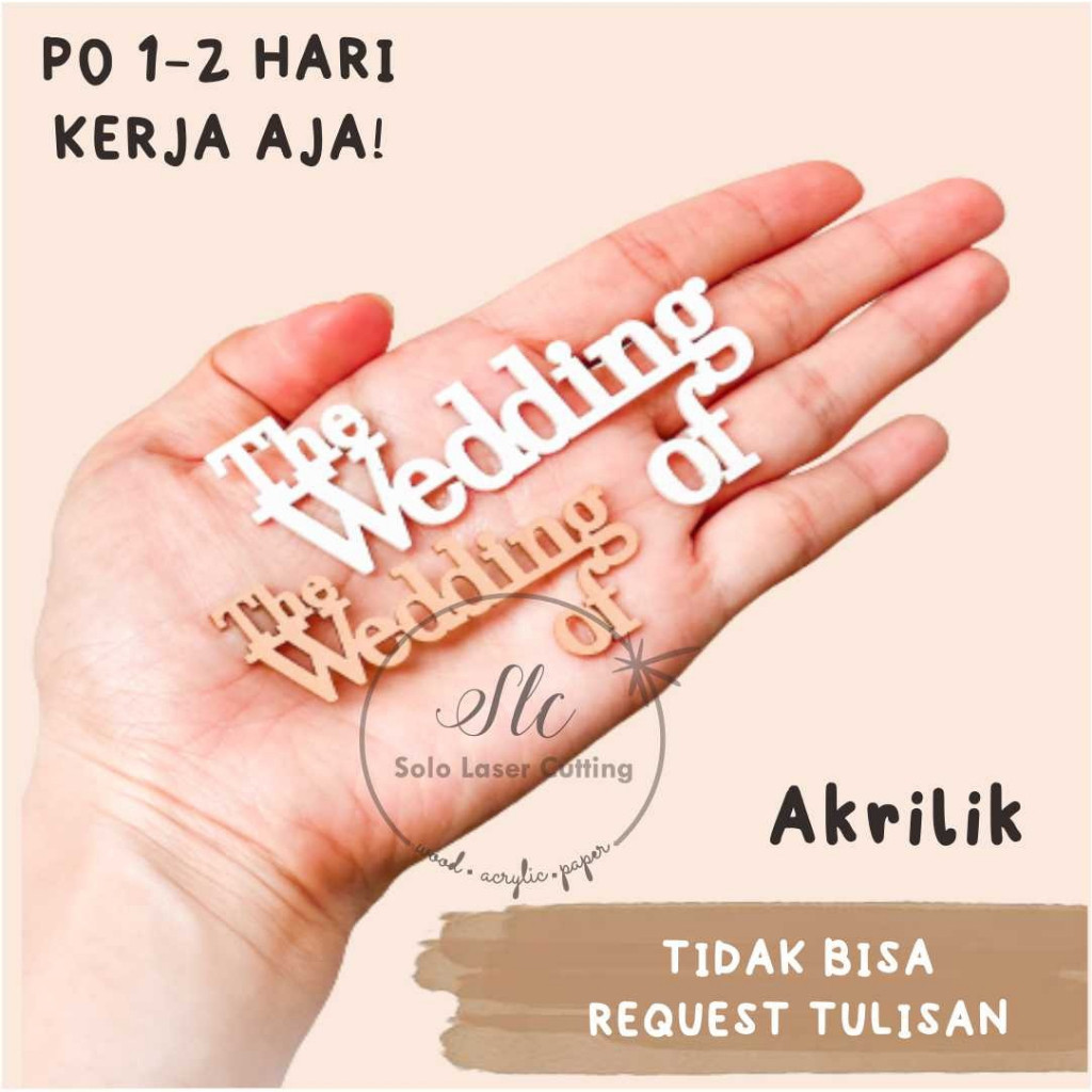 New Ukiran Tulisan THE WEDDING OF acrylic hiasan mahar CHIPBOARD text THE WEDDING Akrilik | THE WEDD