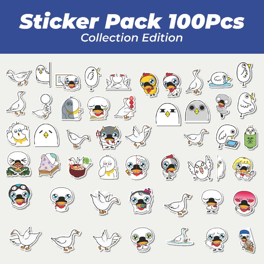 

Hot Stiker Hewan Burung Angsa Lucu Anti Air Stikers Berperekat Waterproof Sticker Decal Buat Motor Helm Buku Journal Koper Casing HP Laptop Botol Minum