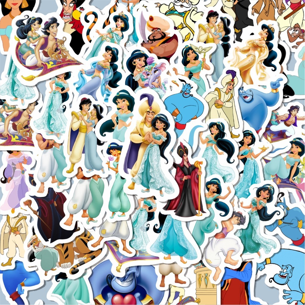 

100PCS Lucu Sticker Kartun Aladdin Sticker Stiker Aesthetic Stiker Anti Air Stikers Berperekat Waterproof sticker decal buat Motor Helm Buku Journal Koper Casing HP Laptop Botol Minum Hadiah anak