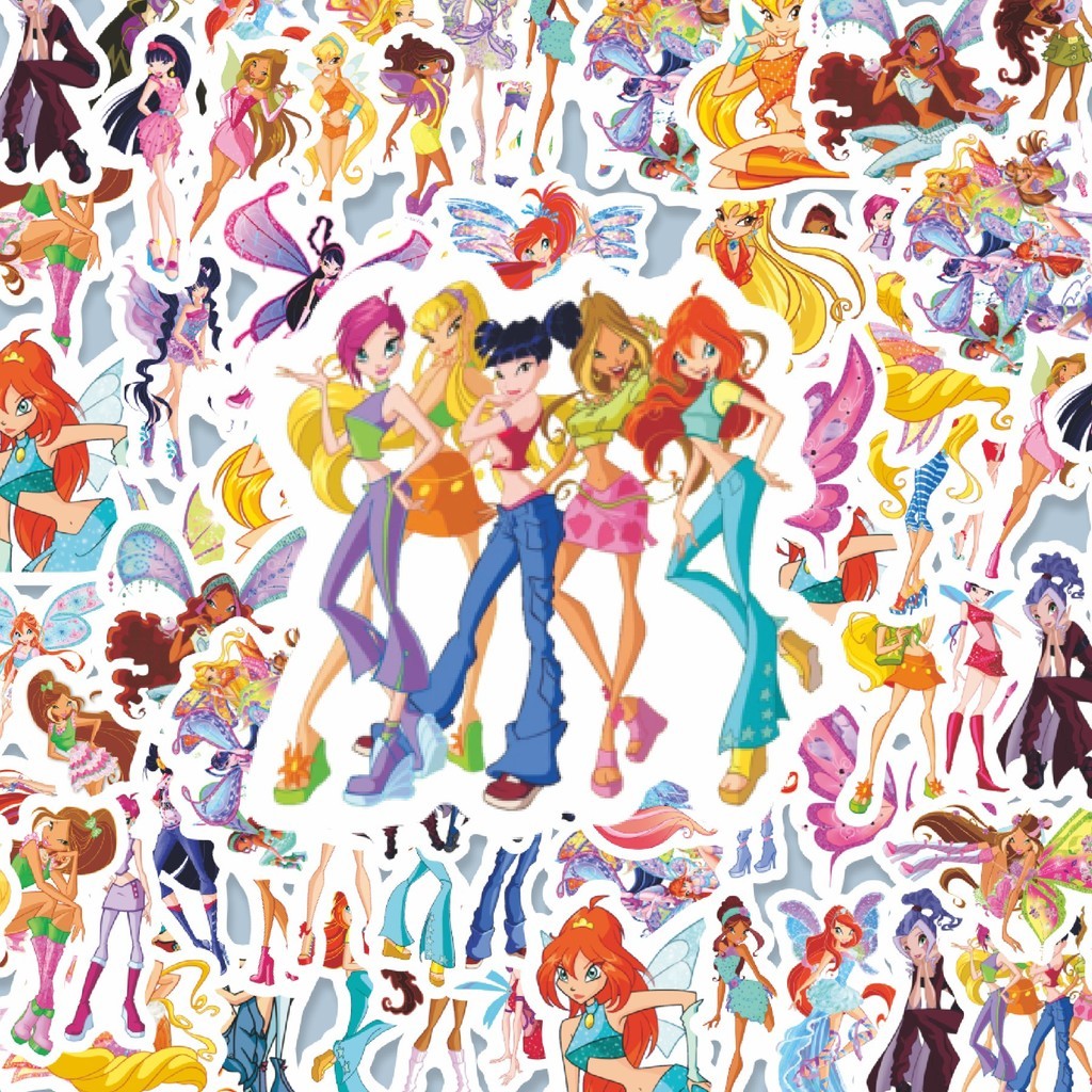 

100PCS Lucu Sticker Kartun Winx Club Sticker Stiker Aesthetic Stiker Anti Air Stikers Berperekat Waterproof sticker decal buat Motor Helm Buku Journal Koper Casing HP Laptop Botol Minum Hadiah anak