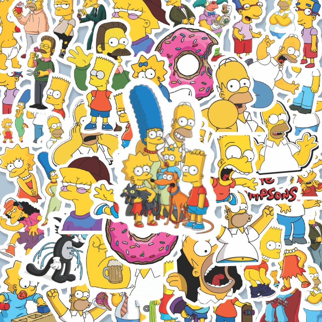 

100PCS Lucu The Simpsons Stiker Aesthetic Stiker Anti Air Stikers Berperekat Waterproof sticker decal buat Motor Helm Buku Journal Koper Casing HP Laptop Botol Minum Hadiah anak