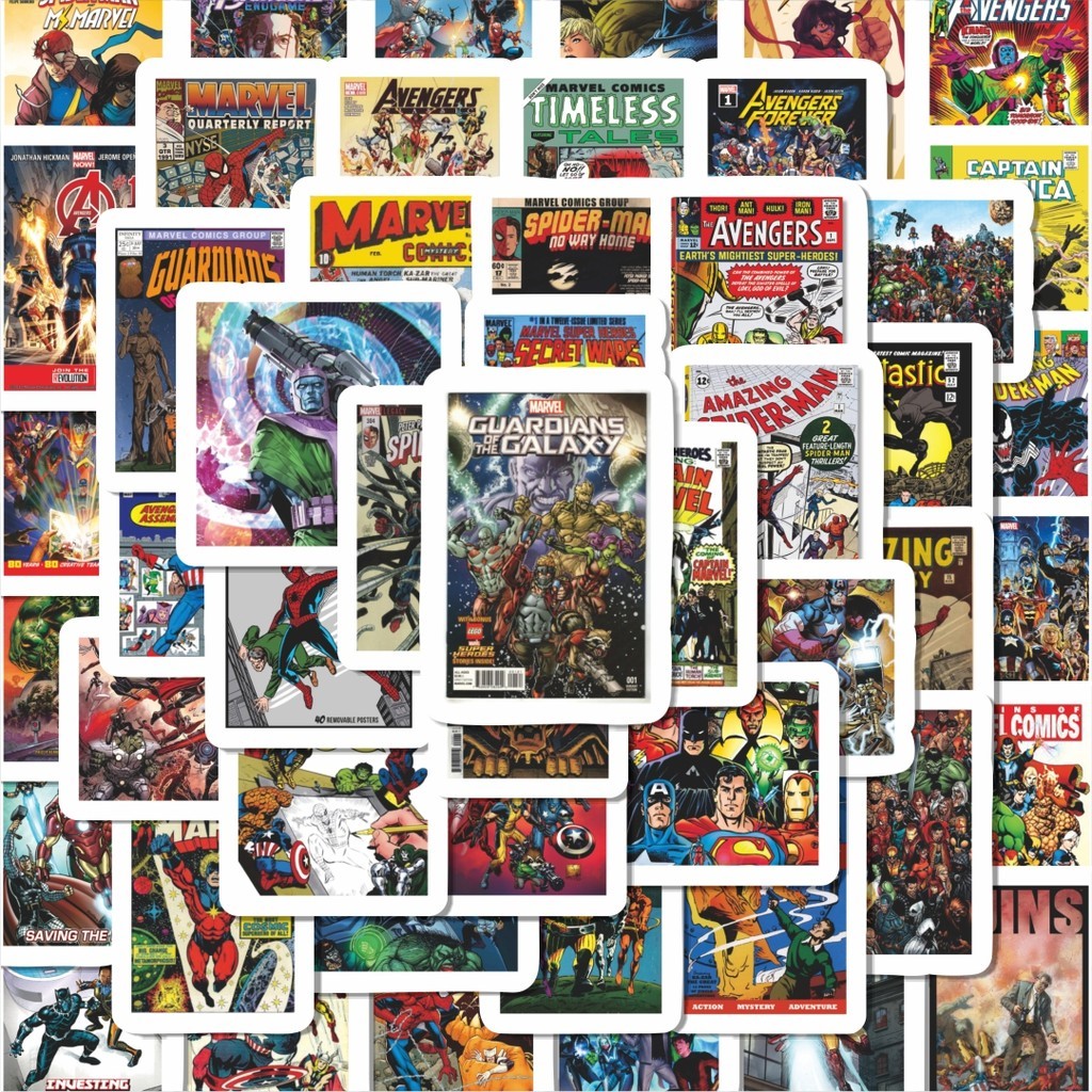 

100PCS Lucu Stiker Komik Superhero Stiker Aesthetic Stiker Anti Air Stikers Berperekat Waterproof sticker decal buat Motor Helm Buku Journal Koper Casing HP Laptop Botol Minum Hadiah anak