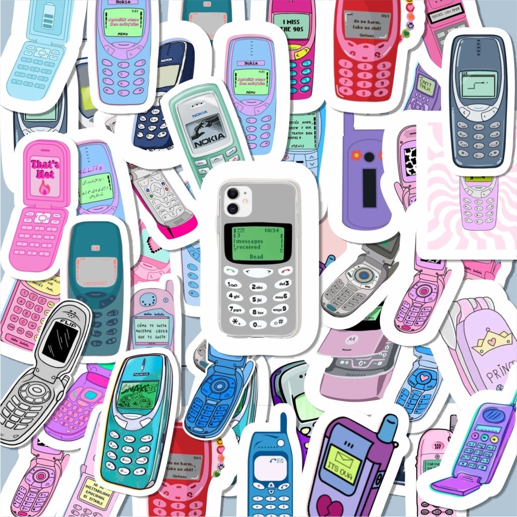 

100PCS Lucu Stiker HP Jadul/Vintage Stiker Aesthetic Stiker Anti Air Stikers Berperekat Waterproof sticker decal buat Motor Helm Buku Journal Koper Casing HP Laptop Botol Minum Hadiah anak