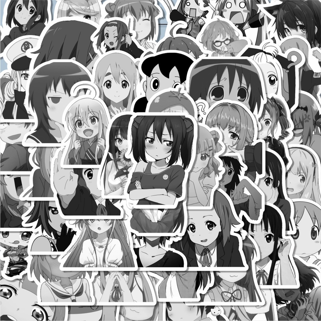 

100PCS Lucu Stiker Anime Random Black & White Stiker Aesthetic Stiker Anti Air Stikers Berperekat Waterproof sticker decal buat Motor Helm Buku Journal Koper Casing HP Laptop Botol Minum Hadiah anak