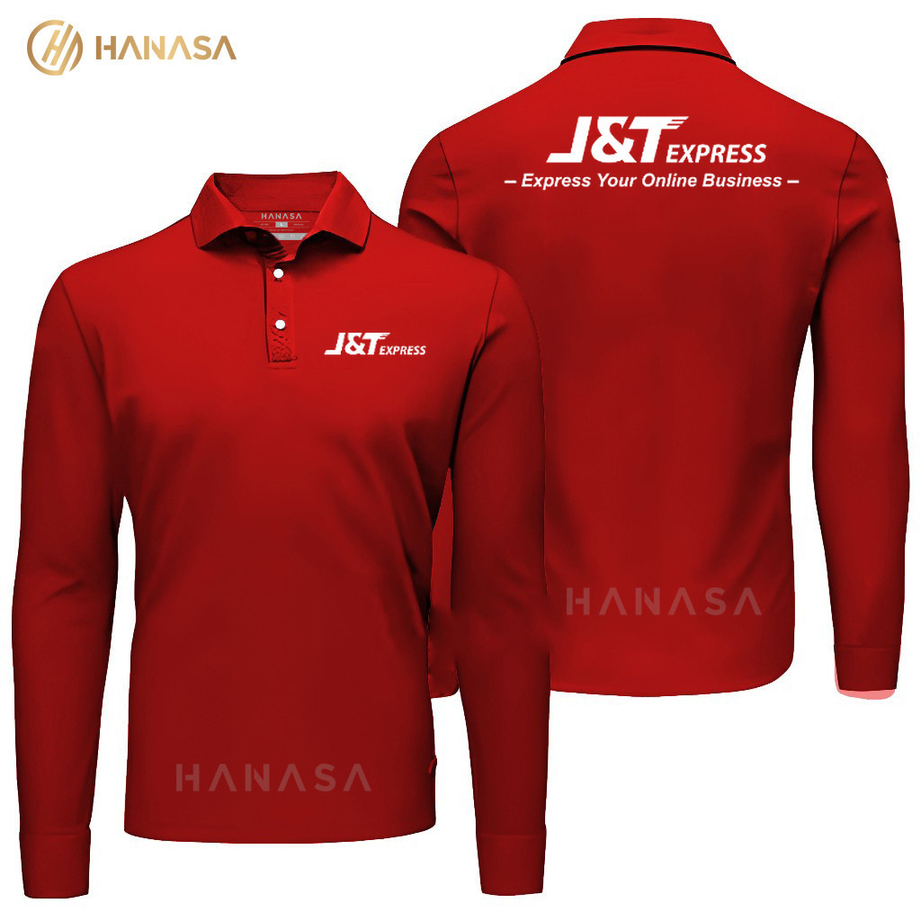 Polo Shirt Lengan Panjang DB J&T | Polo Shirt Pria Wanita | Baju Kerah Baju JNT
