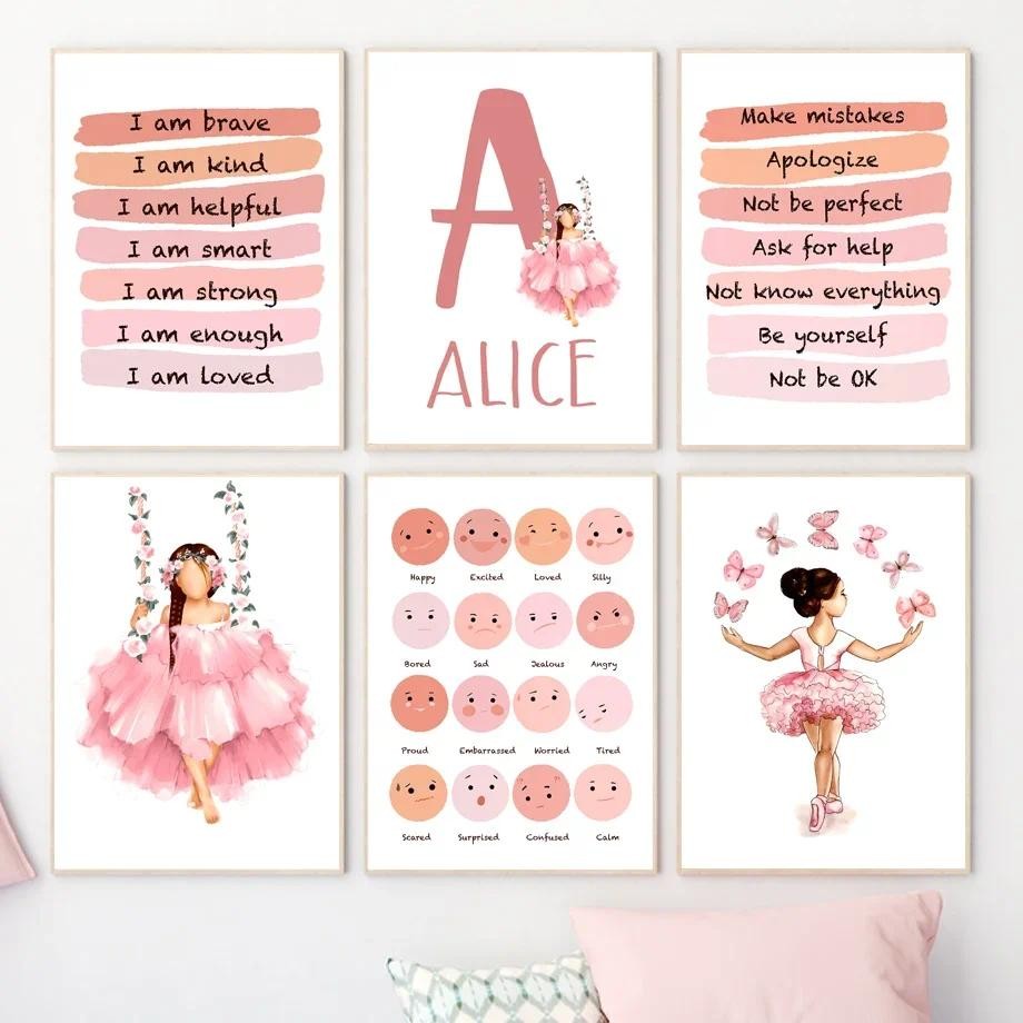 

Ballet Girl Butterfly Feeling Inspirational Quotes Wall Art Canvas Painting Posters And Prints Wall Pictures For Kids Room Decor