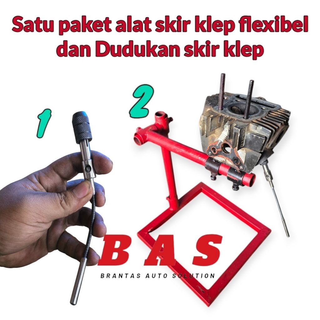 Satu Set Alat Skir Klep Flexible dan Dudukan Skir Klep Motor Mobil Universal