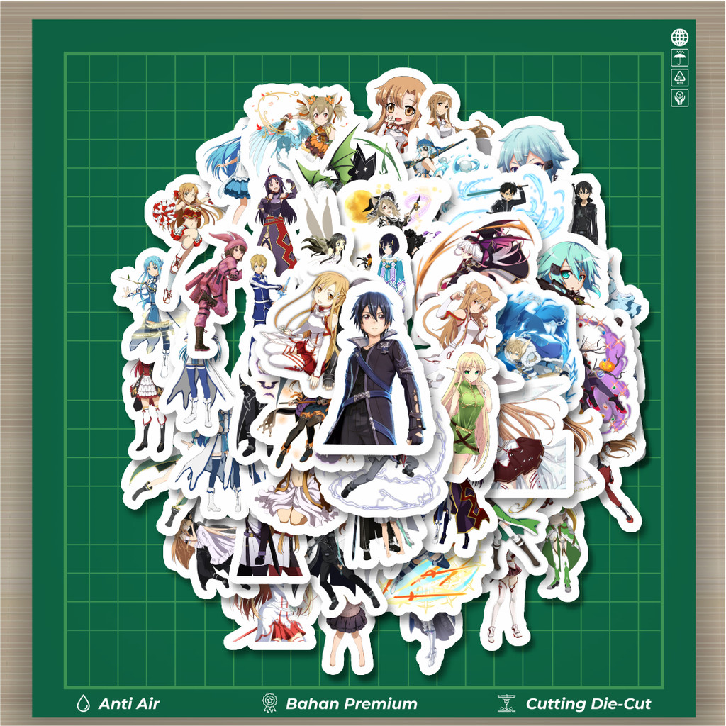 

HOT 50 PCS STIKER Sticker Anime Sword Art Online Stiker Fashion Cars Decal Dingin Kartu Album Custom Vinyl Anti Air- Sticker Aesthetic Buku Journal Koper Casing HP Tablet Laptop Helm Motor Botol Minum