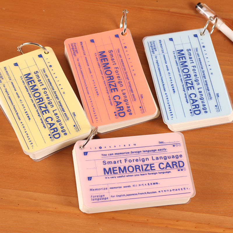 

memo pad stationery multicolour memory card steel ring notes card smart foreign language memorize card