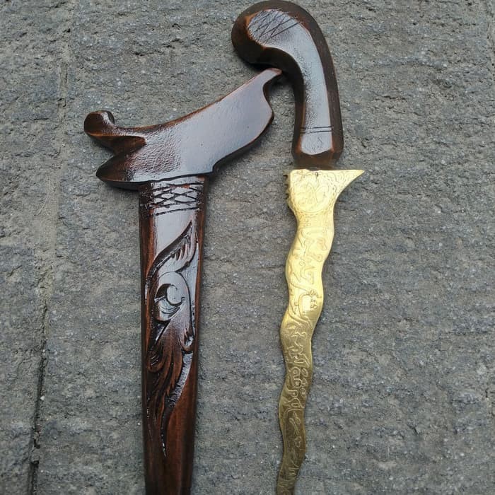Pusakan Keris Kuningan Mini Kayu RAsamala (PWS)