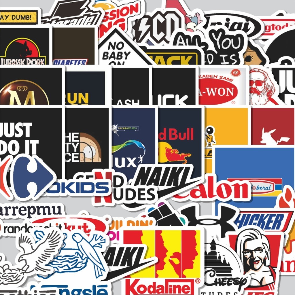 

Stiker Cutting Pack Stiker Random Logo Parodi Versi 2 Isi 100Pcs Series Aesthetic Lucu Keren Untuk Koper Bahan Vynil