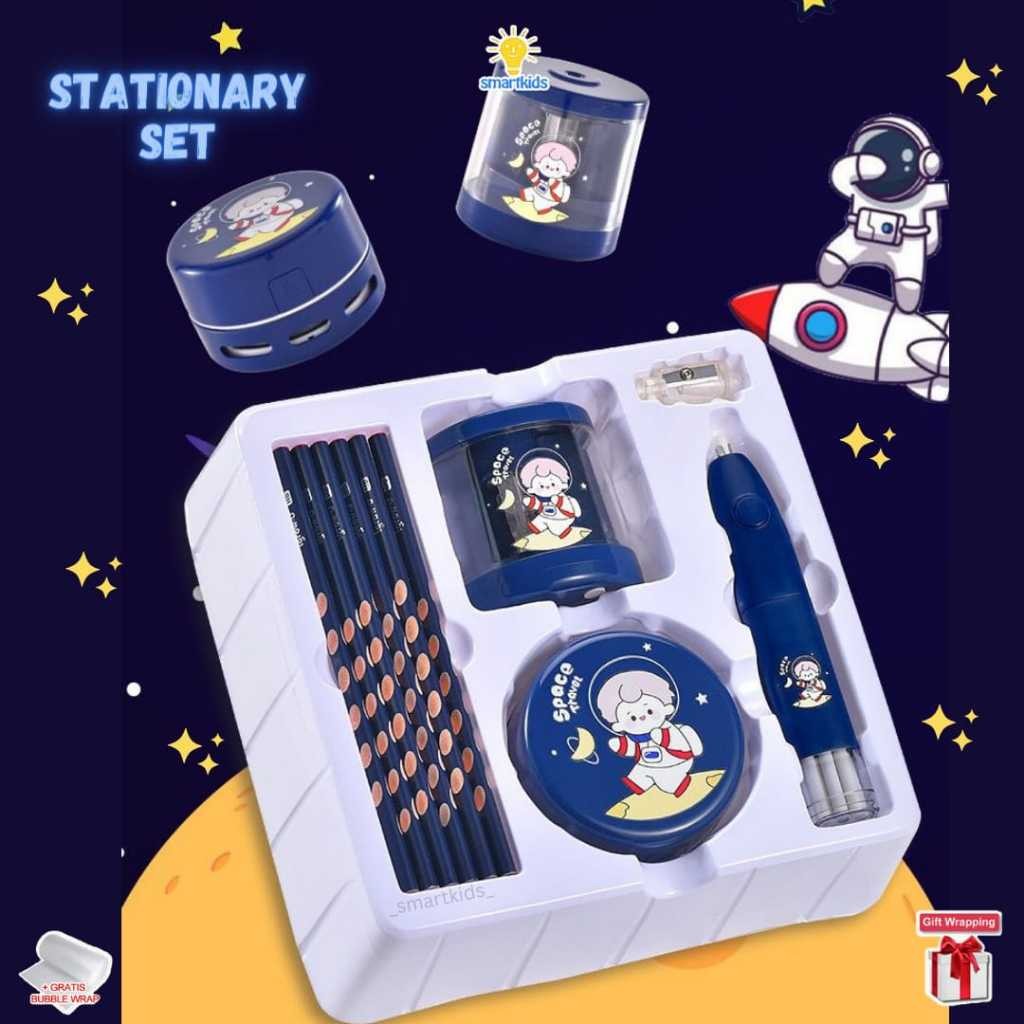 

8.8 Stationary Elektrik Otomatis Set Alat Tulis Electric Rautan Penghapus Vacuum Pembersih Debu Pensil Stationery Aesthetic Set / Gift Hadiah Hampers Anak Ulang Tahun Goodie Bag / Perlengkapan Belajar Sekolah Edukasi
