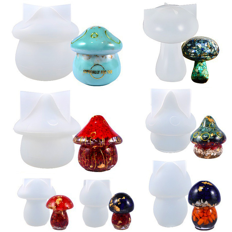 

Multi-function Mushroom Storage Boxes Display Epoxy Resin Silicone Molds Making For DIY Aromatherapy Gypsum Mushroom Drip