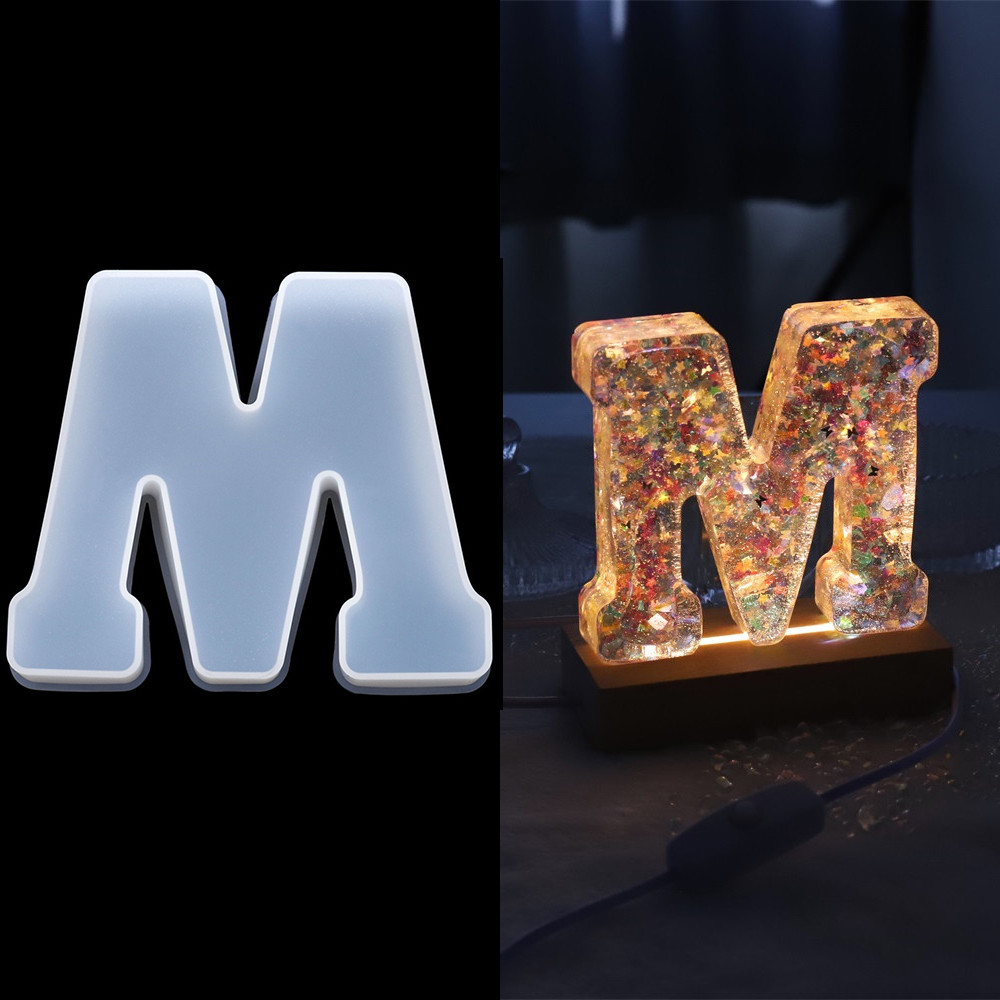 

3Sizes A to Z Letter Silicone Molds Alphabet Epoxy Resin Mold for DIY Resin Craft Birthday Party Wedding Home Decoration