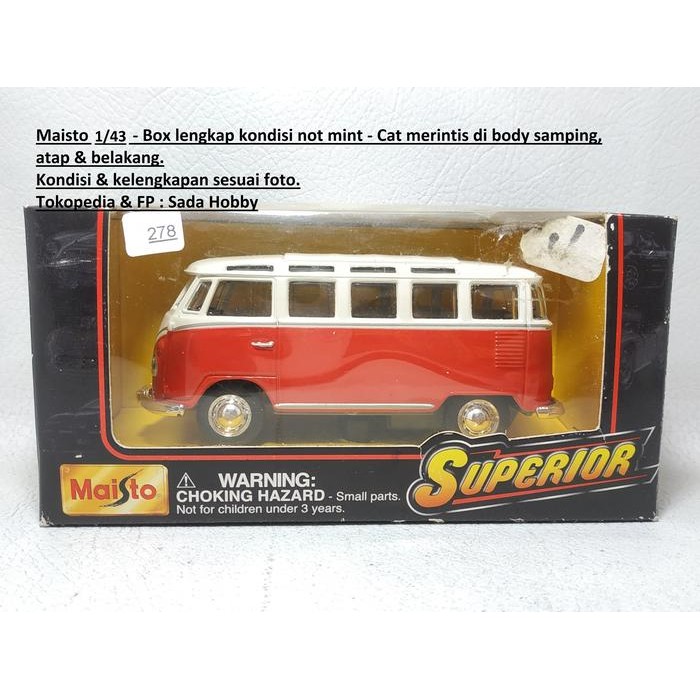IP3... Maisto 1/43 Volkswagen VW  Combi Microbus Samba 2ND