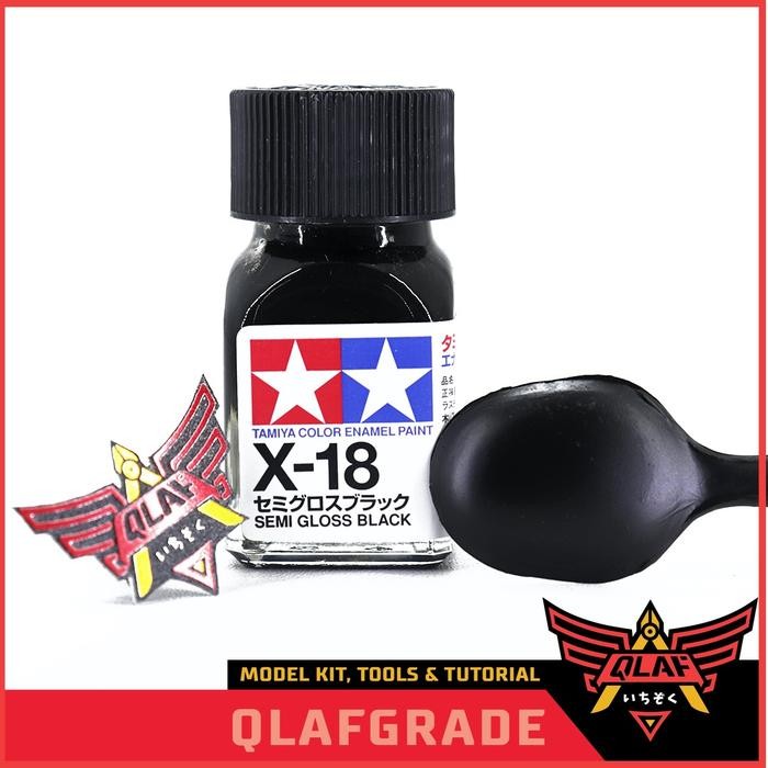 

Tamiya Enamel X18 X 18 Semloss Black cat Gundam model Kit paint - Semloss Black