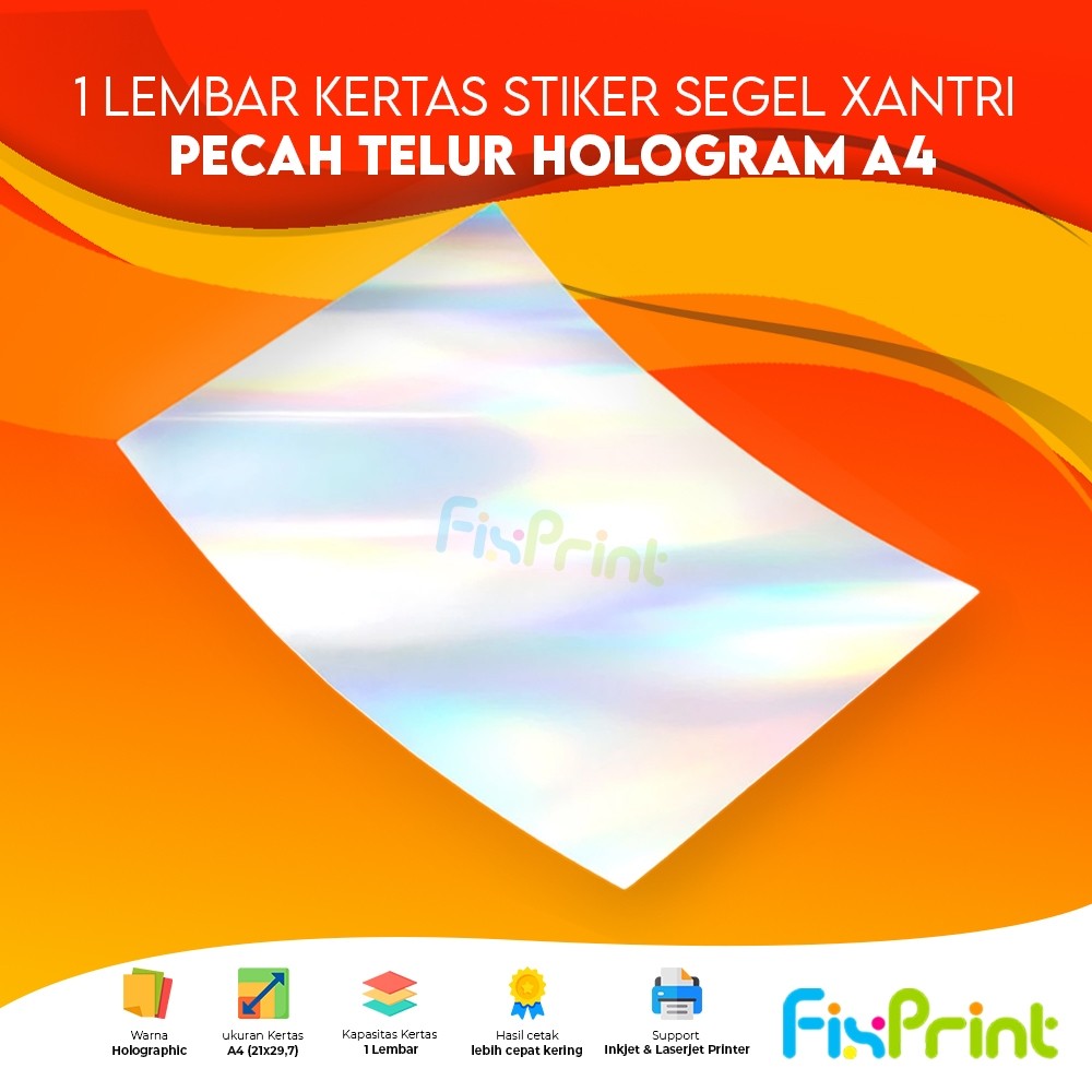 

Kertas Sticker Segel Hologram A4 Segel Bahan Pecah Telur Holographic A4 Kertas Sticker Lembaran