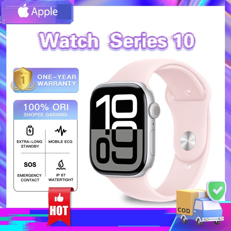 【100%Ori】Apple Watch Series 10 46mm/ iWatch Series 10 Jam Tangan Smartwatch AMOLED HD Tahan Air Disp