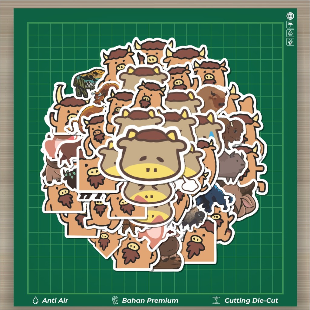 

HOT 50 PCS STIKER Stiker Hewan Bison Stiker Fashion Cars Decal Dingin Kartu Album Custom Vinyl Anti Air- Sticker Aesthetic Buku Journal Koper Casing HP Tablet Laptop Helm Motor Botol Minum