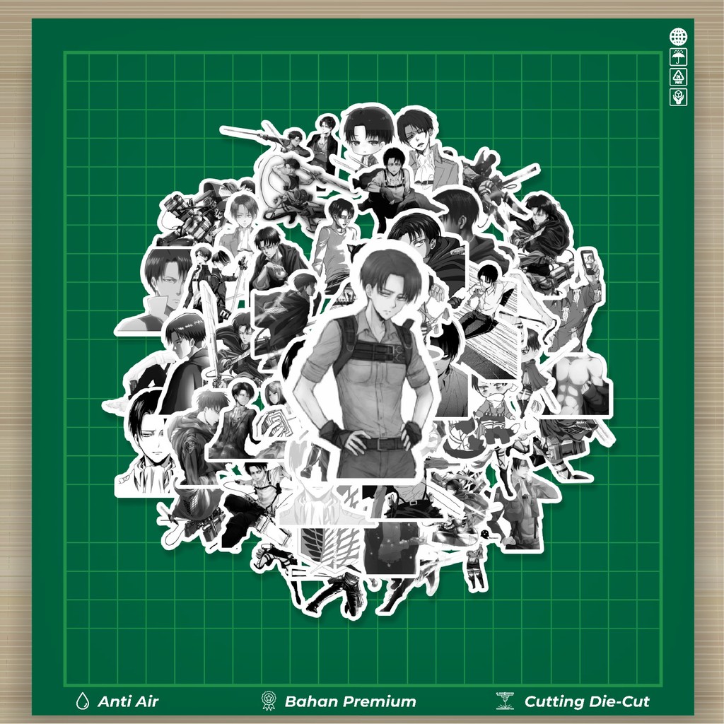 

HOT 50 PCS STIKER Stiker Anime Levi Ackerman Attack On Titan Stiker Fashion Cars Decal Dingin Kartu Album Custom Vinyl Anti Air- Sticker Aesthetic Buku Journal Koper Casing HP Tablet Laptop Helm Motor Botol Minum