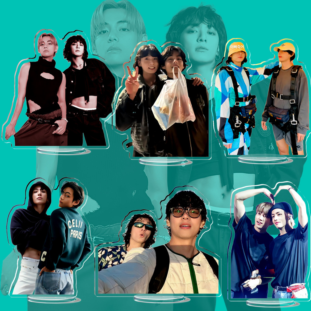 

8CM New Acrylic Kpop Idol Standee Figures Stander GOLDEN Album Layover Vkook Teakook V THV Funs Gift Accessories Merchs