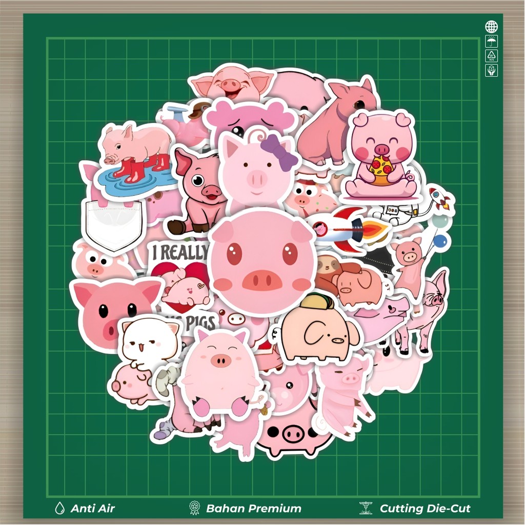 

HOT 50 PCS STIKER Stiker Hewan Babi Piggy Pink Stiker Fashion Cars Decal Dingin Kartu Album Custom Vinyl Anti Air- Sticker Aesthetic Buku Journal Koper Casing HP Tablet Laptop Helm Motor Botol Minum