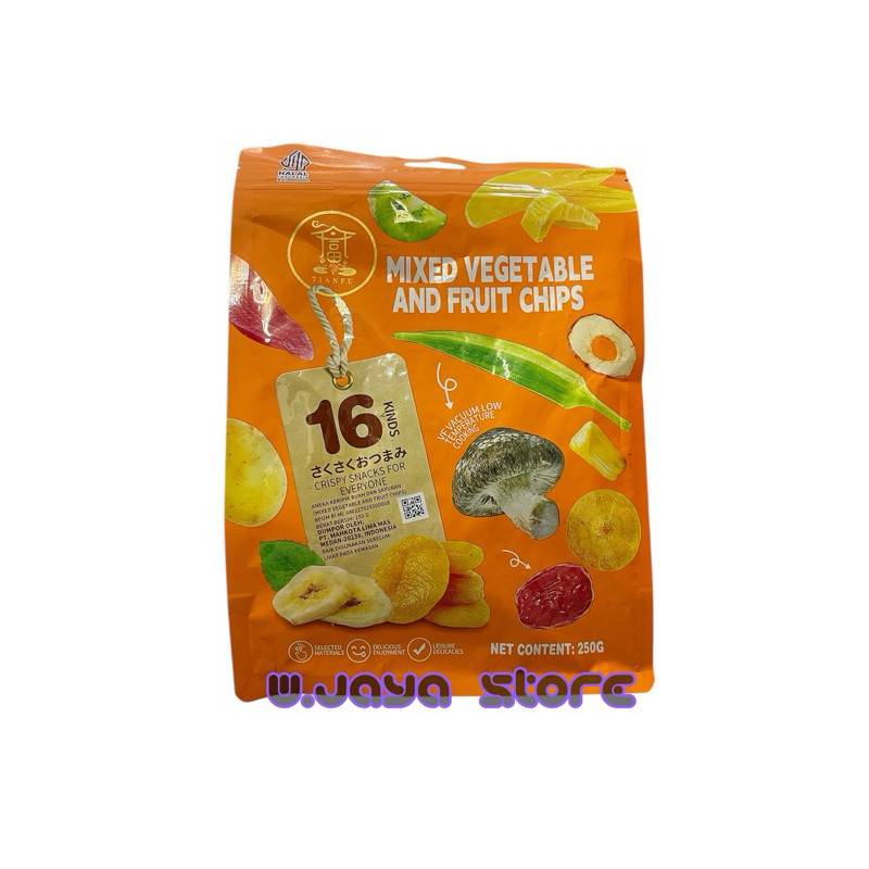 

Tianfu Mixed Vegetable and Fruit Chips | Aneka Keripik Buah dan Sayuran 250g