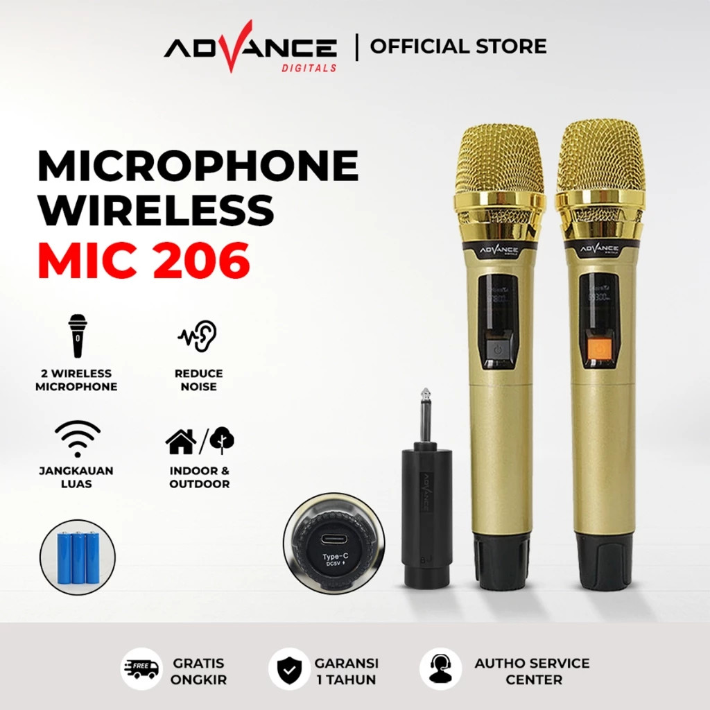 Advance - Microphone Profesional Wireless Double and Single [ MIC-206/MIC-205/MIC-101 V3/MIC-103 ] G
