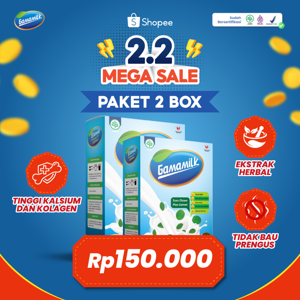 

(2 BOX) GAMAMILK - Susu Kambing Etawa Plus Ekstrak Gamat - HALAL Dan BPOM
